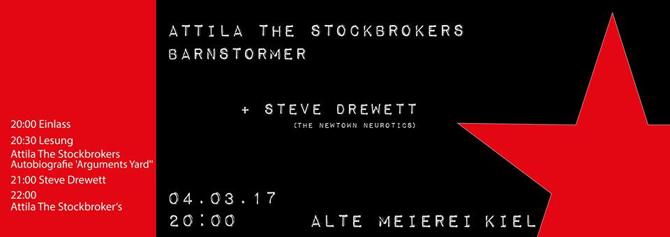 Attila The Stockbrokers Barnstormer + Steve Drewett